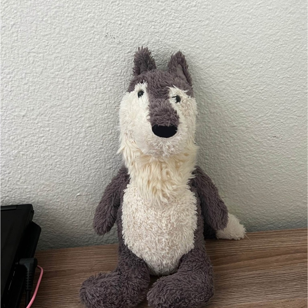Jellycat Gray and Cream Stuffed Wolf